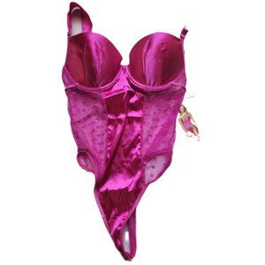 Dream girl Azalea Small Mesh Heart Pattern Thong Bodysuit - NWT